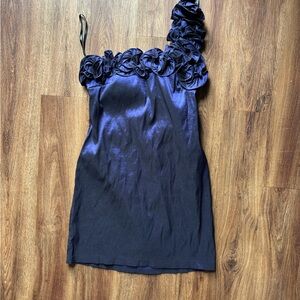 Snap Deep Purple Satin Sheen Dress